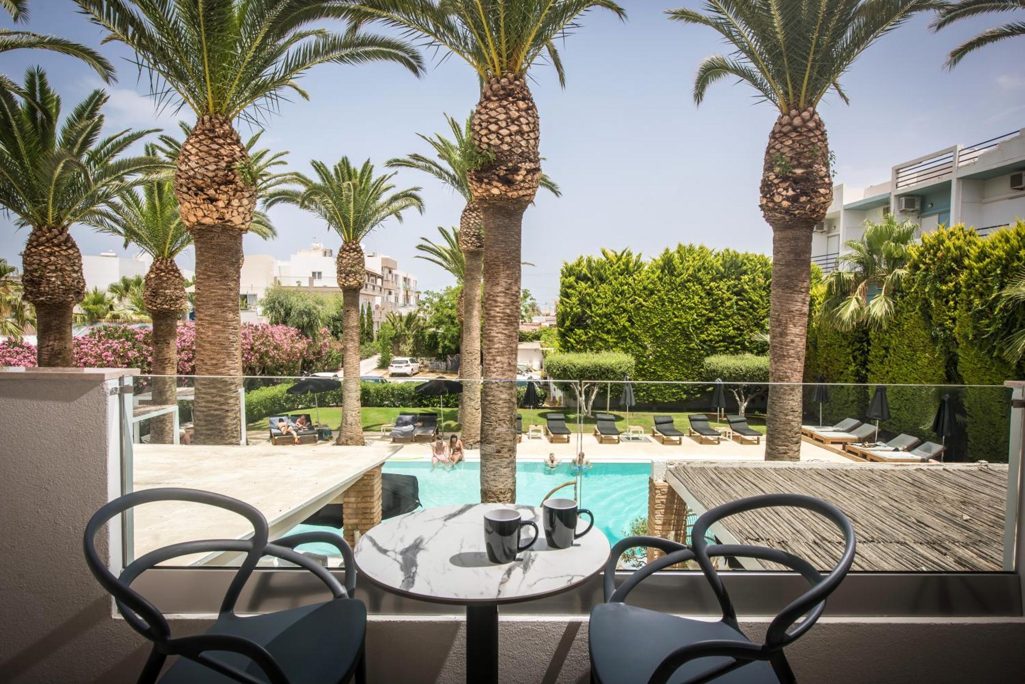 Drossia Palms Hotel And Nisos Beach Suites Malia Exterior foto